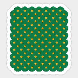 Small orange stars in rows. Sticker